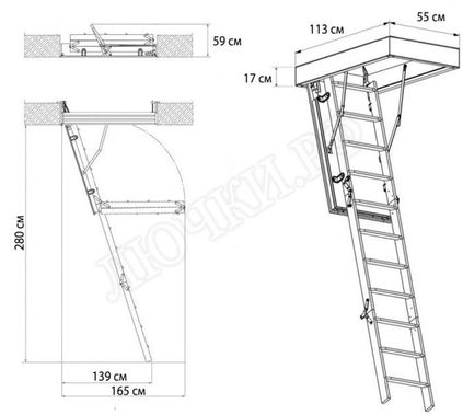 Чердачная лестница Oman Polar 550*1130*2800 Чердачная лестница Oman Polar 550*1130*2800