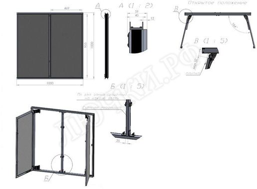 Люк под плитку Нажимной Секрет-Лайт 2 створки 1000*400 Люк под плитку Нажимной Секрет-Лайт 2 створки 1000*400