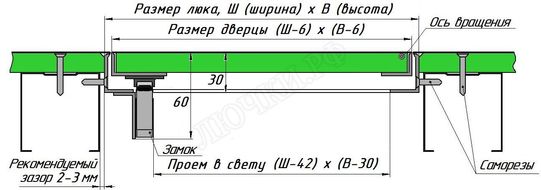Люк под покраску Короб-бюджет 30 мм 200*550 Люк под покраску Короб-бюджет 30 мм 200*550