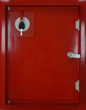Люк сантехнический пожарный 750*400, петли справа, Отверстие справа-сверху Люк сантехнический пожарный 750*400, петли справа, Отверстие справа-сверху