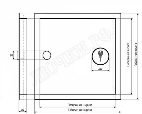 Люк сантехнический пожарный 750*400, петли справа, Отверстие справа-сверху Люк сантехнический пожарный 750*400, петли справа, Отверстие справа-сверху