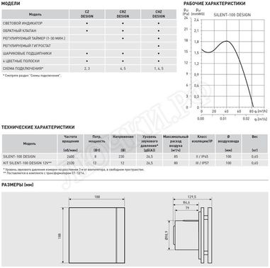 Вентилятор SILENT-100 CRZ GREY DESIGN-4C Вентилятор SILENT-100 CRZ GREY DESIGN-4C