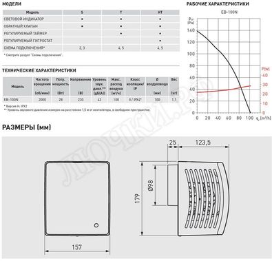 Вытяжной вентилятор EB 100N T Вытяжной вентилятор EB 100N T